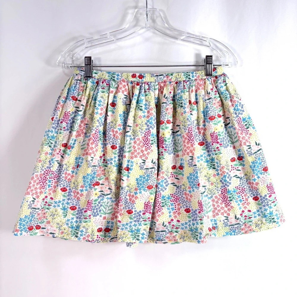 Gymboree Girls Skirt Multicolor Floral Print Elastic Waist XL 14